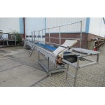 50 cm breed, 11,60 meter lengte. Gebruikt. RVS transportband.